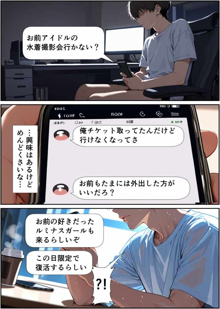 水着撮影会で1ファンの俺が元アイドル人妻たちに選ばれてしまった話