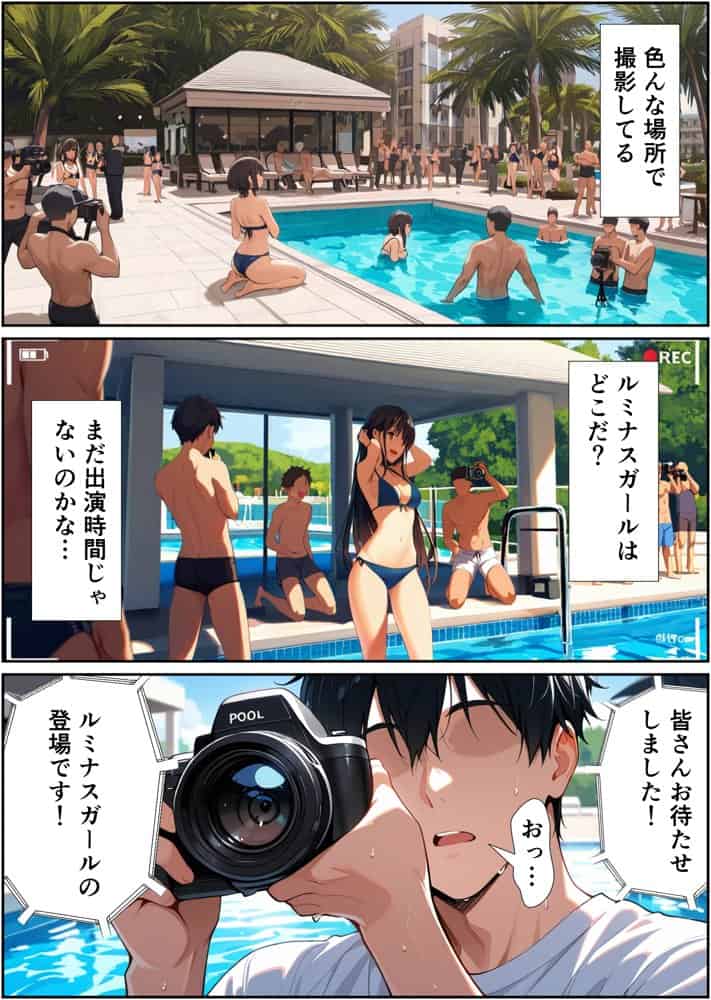 水着撮影会で1ファンの俺が元アイドル人妻たちに選ばれてしまった話