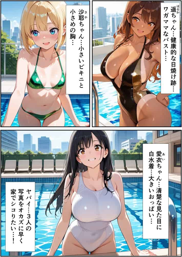 水着撮影会で1ファンの俺が元アイドル人妻たちに選ばれてしまった話