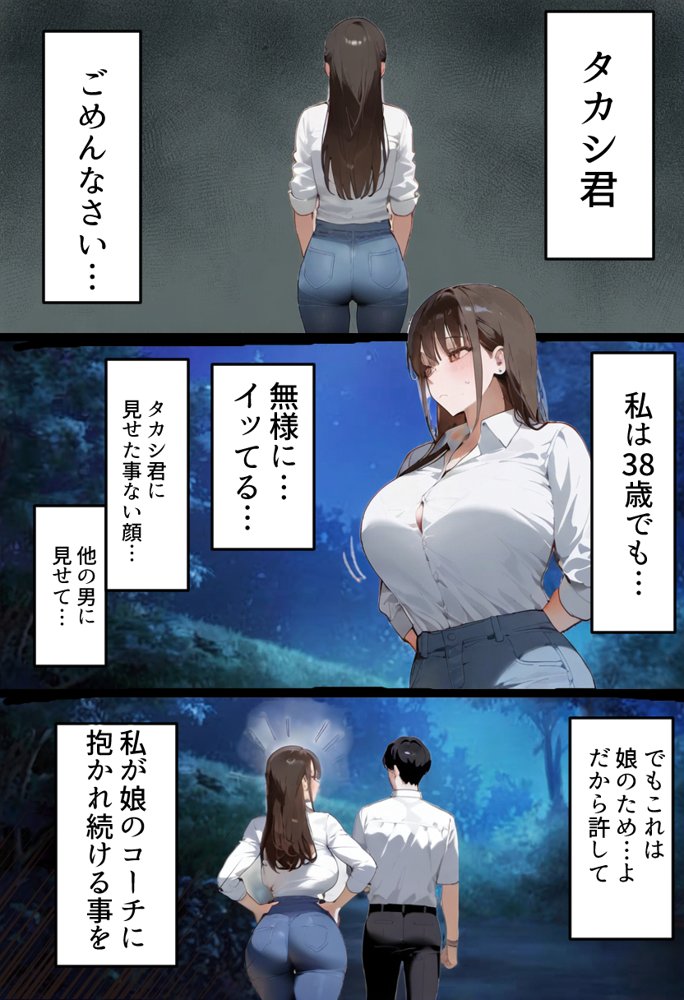 元陸上ママ（38）娘庇い糞コーチから乳首調教！お母さんは母乳飲まれ孕みsex漬けに。娘も甥に中出しされてた話【寝取られ駅伝3母娘駅伝後編】