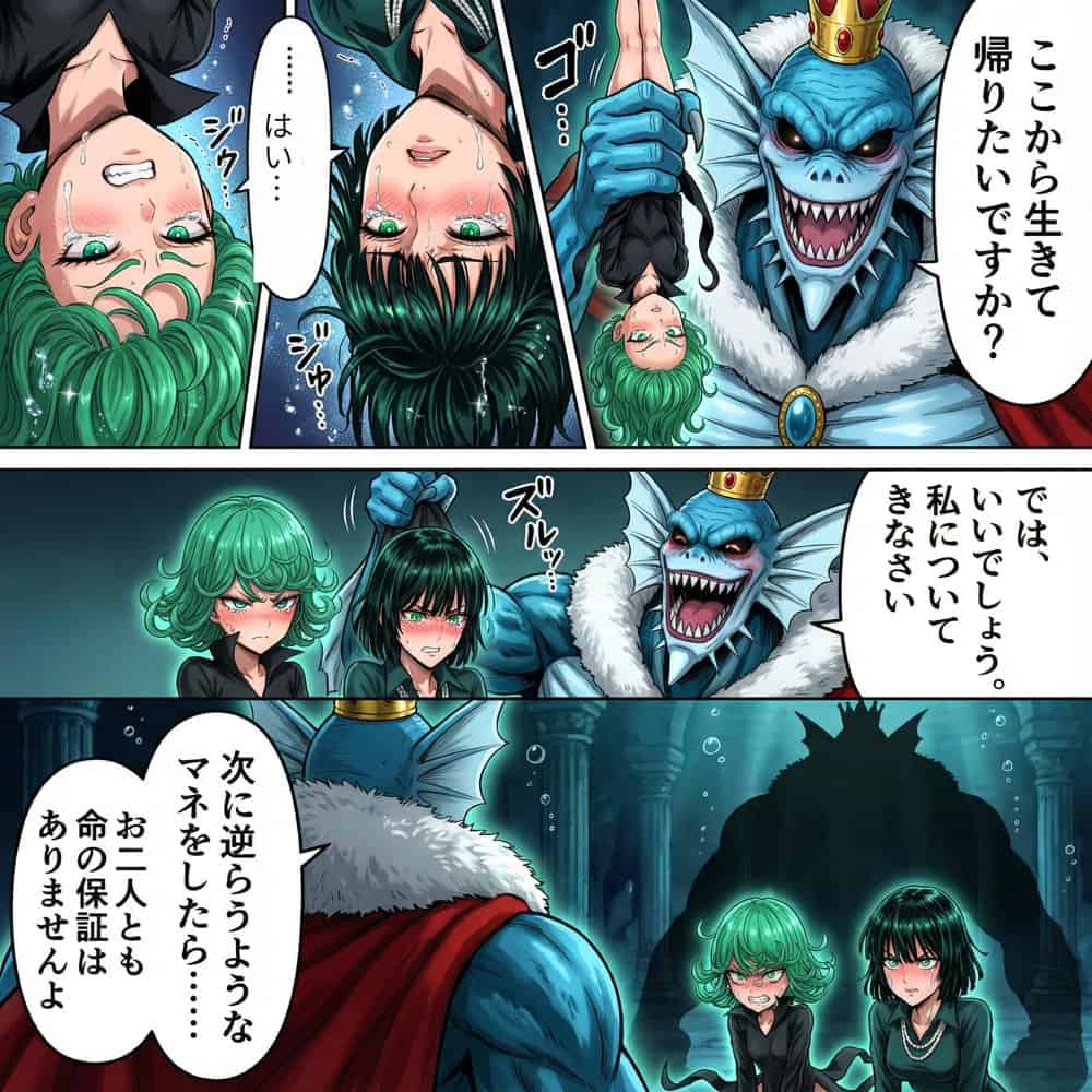 デカマラ気質な深海王と美人姉妹 3P＋αの孕ませ調教