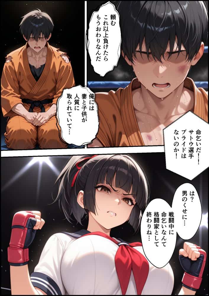 地下闘技場で格闘家が敗北してチン媚奴●になる話 hitomiエロ漫画raw(同人誌)無料サンプル画像007