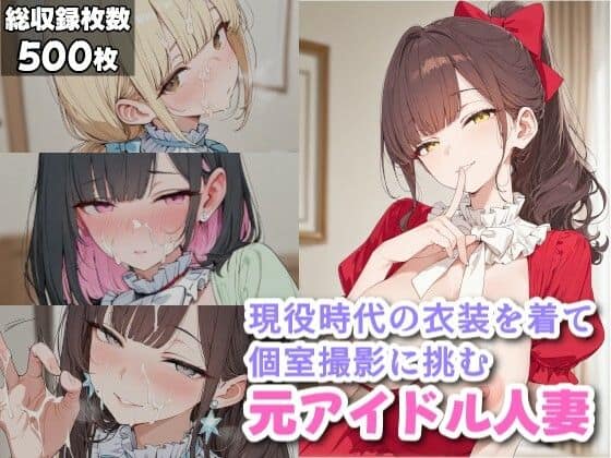 現役時代の衣装を着て個室撮影に挑む元アイドル人妻