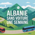 Paysage Albanais bus pour une semaine en Albanie sans voiture