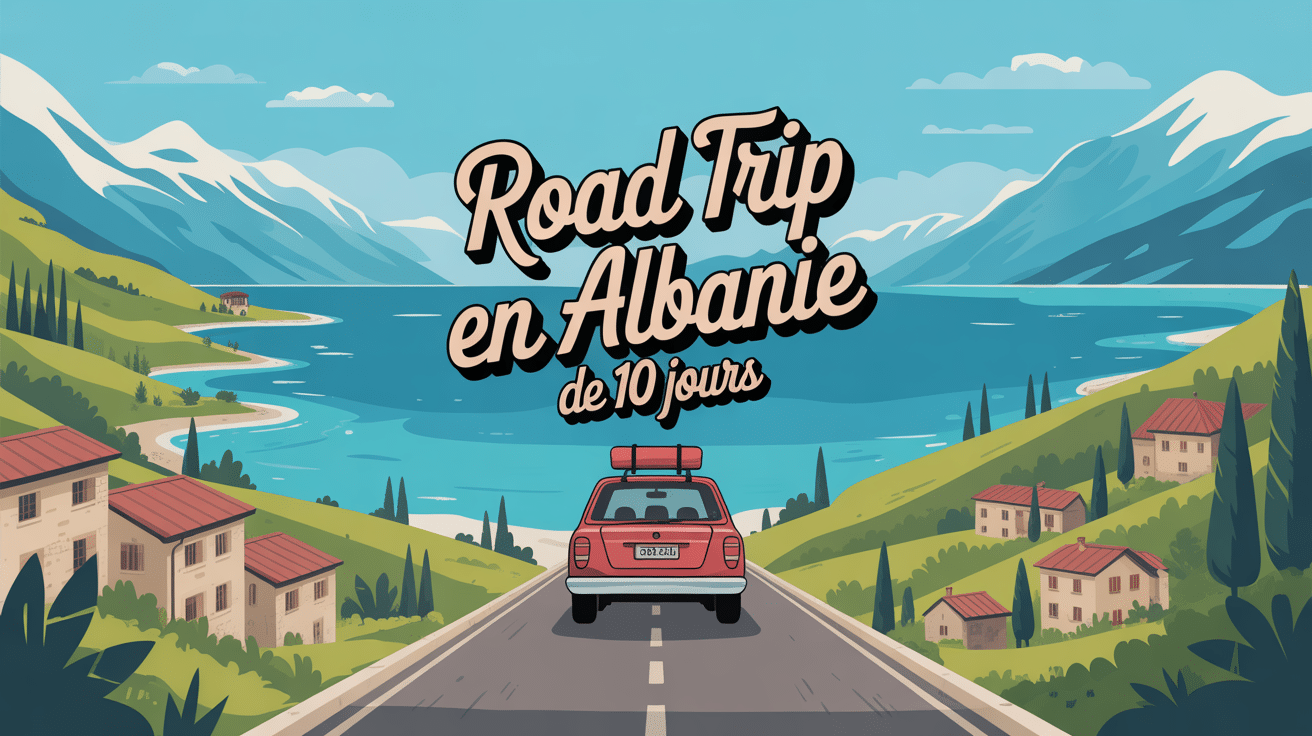 illustration road trip albanie 10 jours paysages voiture