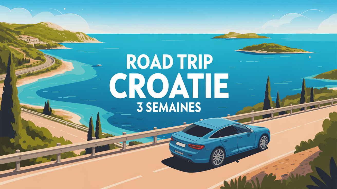 road trip croatie 3 semaines voiture sur route côtière