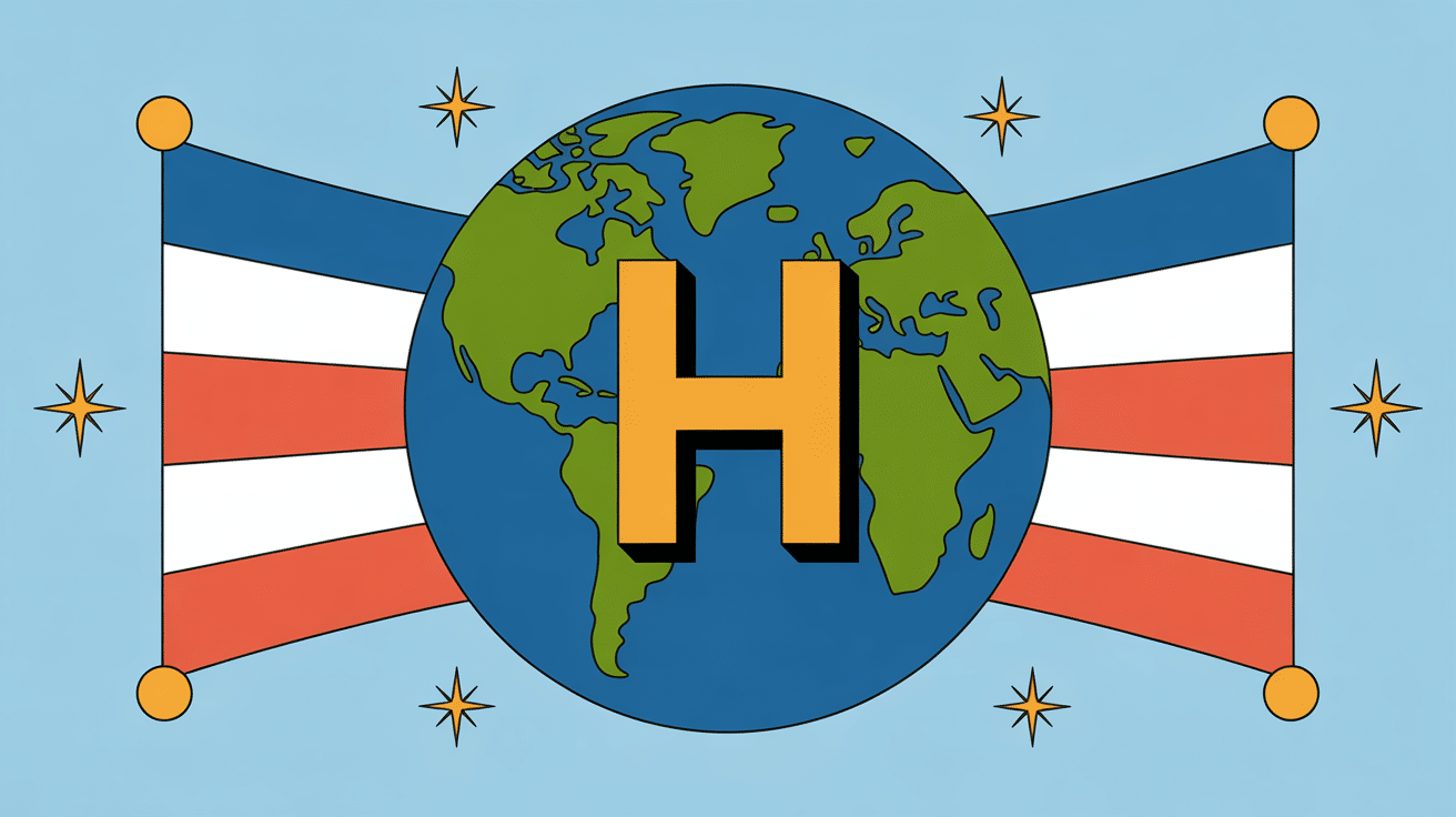 Carte du monde stylisée pour pays en h