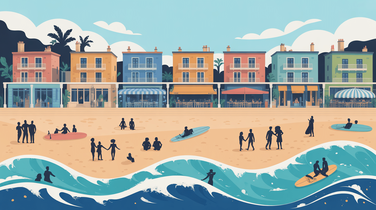 plage pontaillac familles surfeurs front de mer