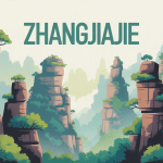 Formations rocheuses karstiques Zhangjiajie brume