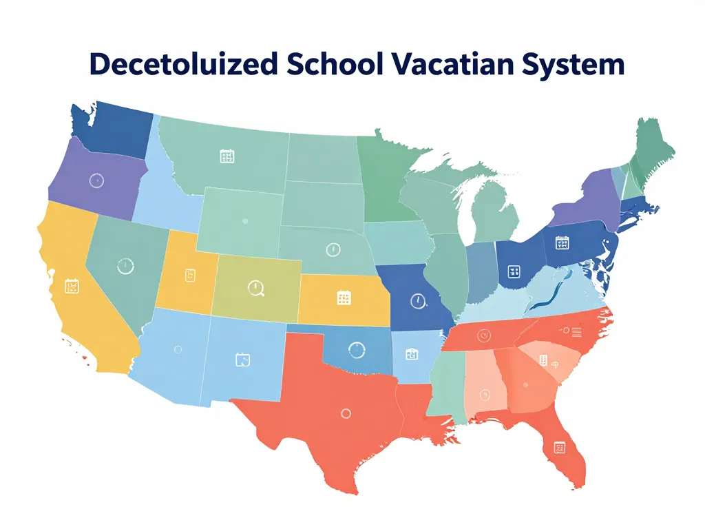 Diagramme du système régional des etats unis vacances scolaires