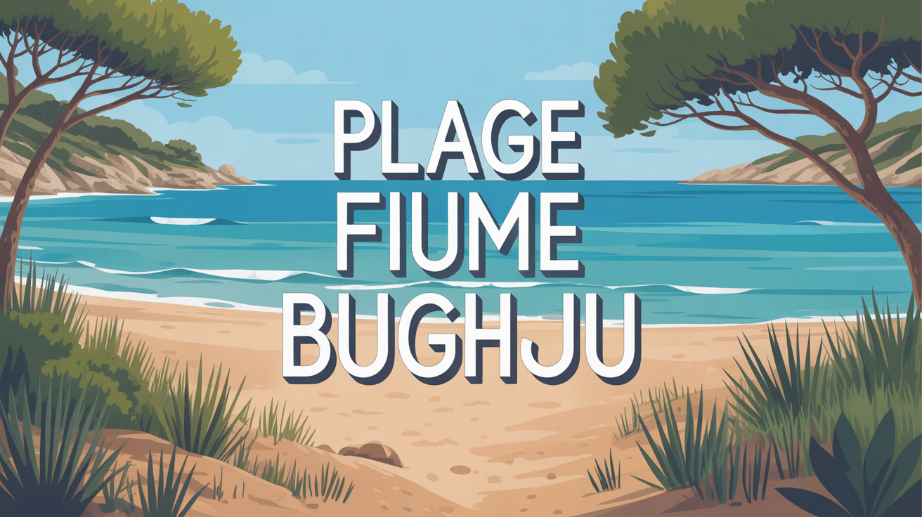 plage de fiume bughju vue stylisée sable doré mer turquoise