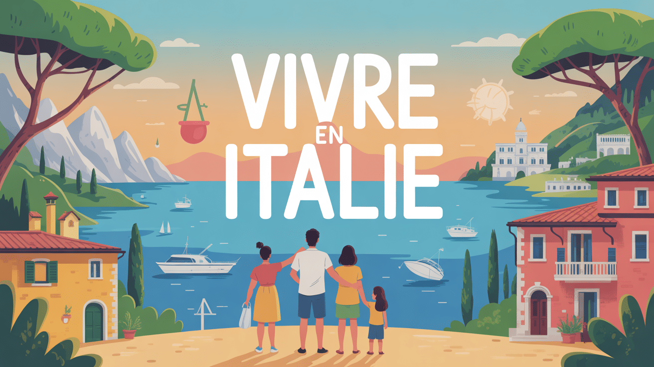 Vivre en Italie avantages et inconvénients scène famille paysage italien