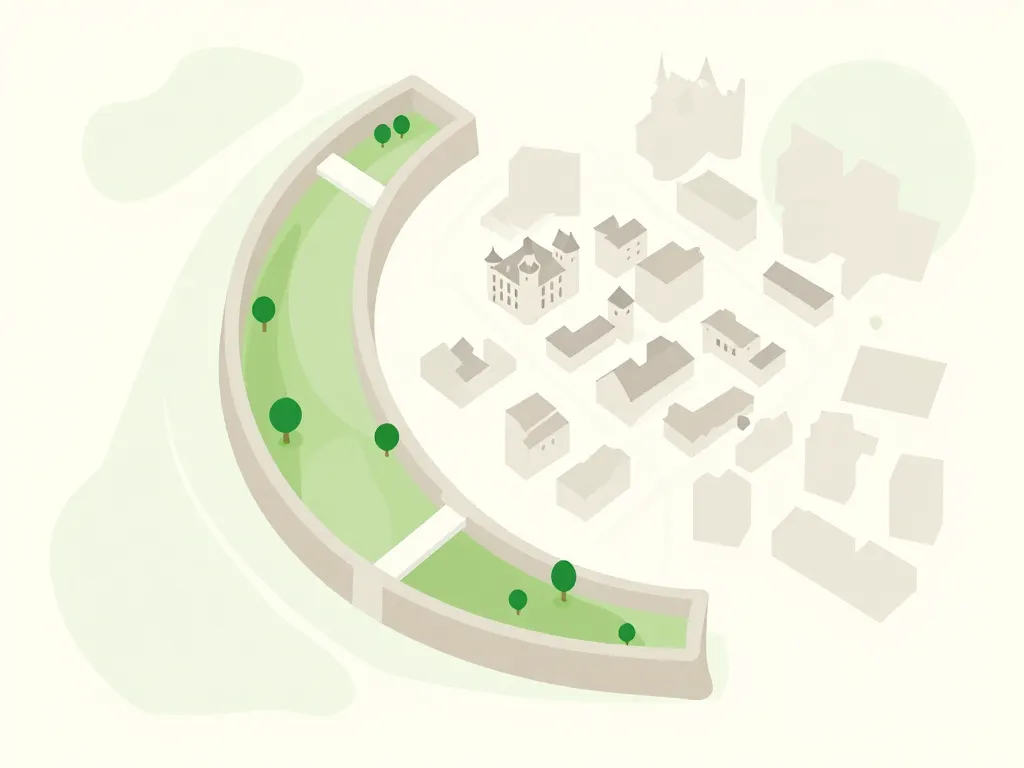 Diagramme concept demi lune caen fortification