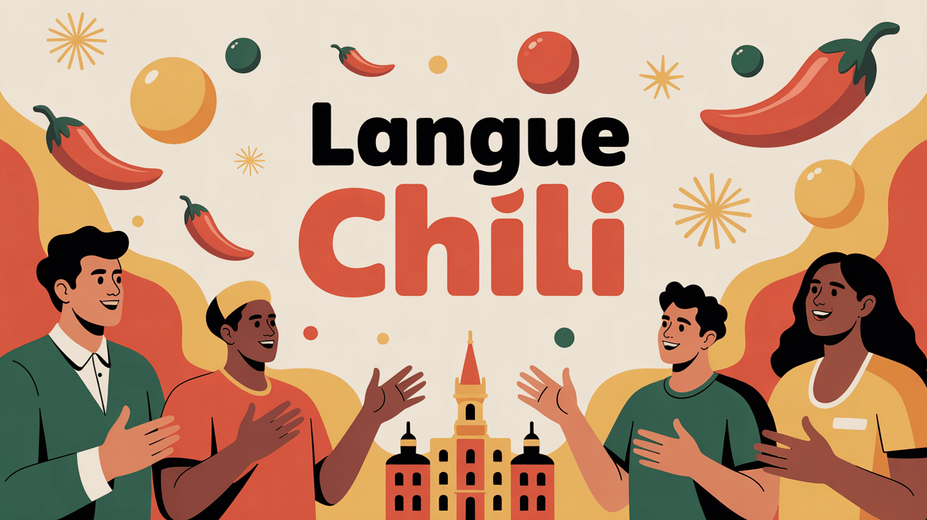 Illustration langue chili diversité et culture