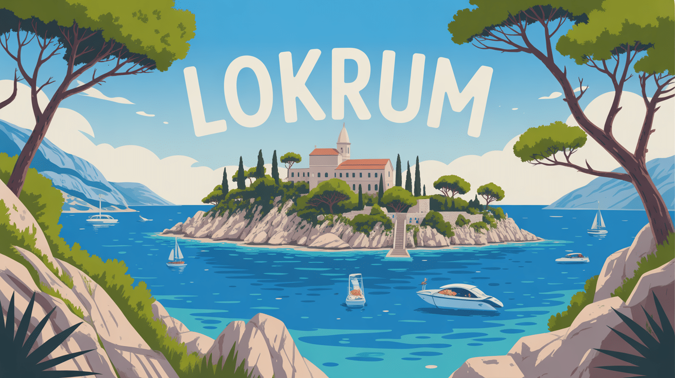 île Lokrum panorama monastère paons lapins