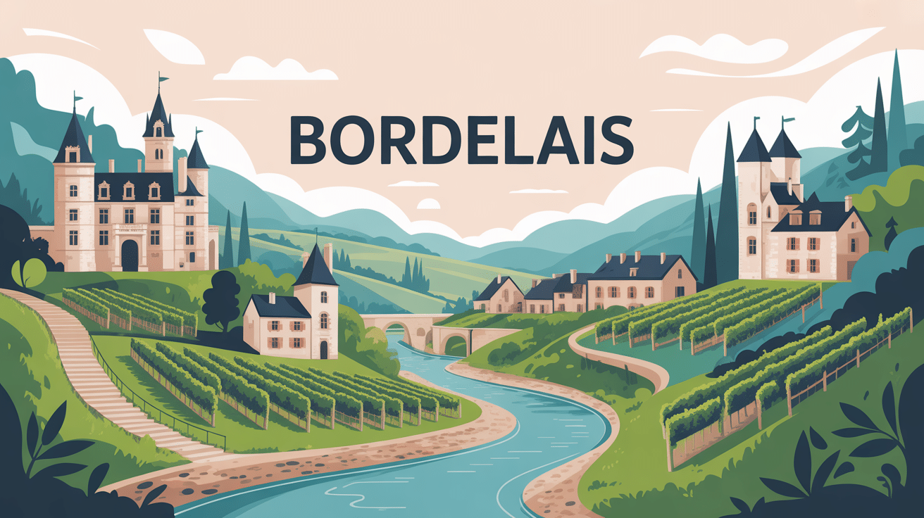 Que visiter dans le Bordelais panorama stylisé