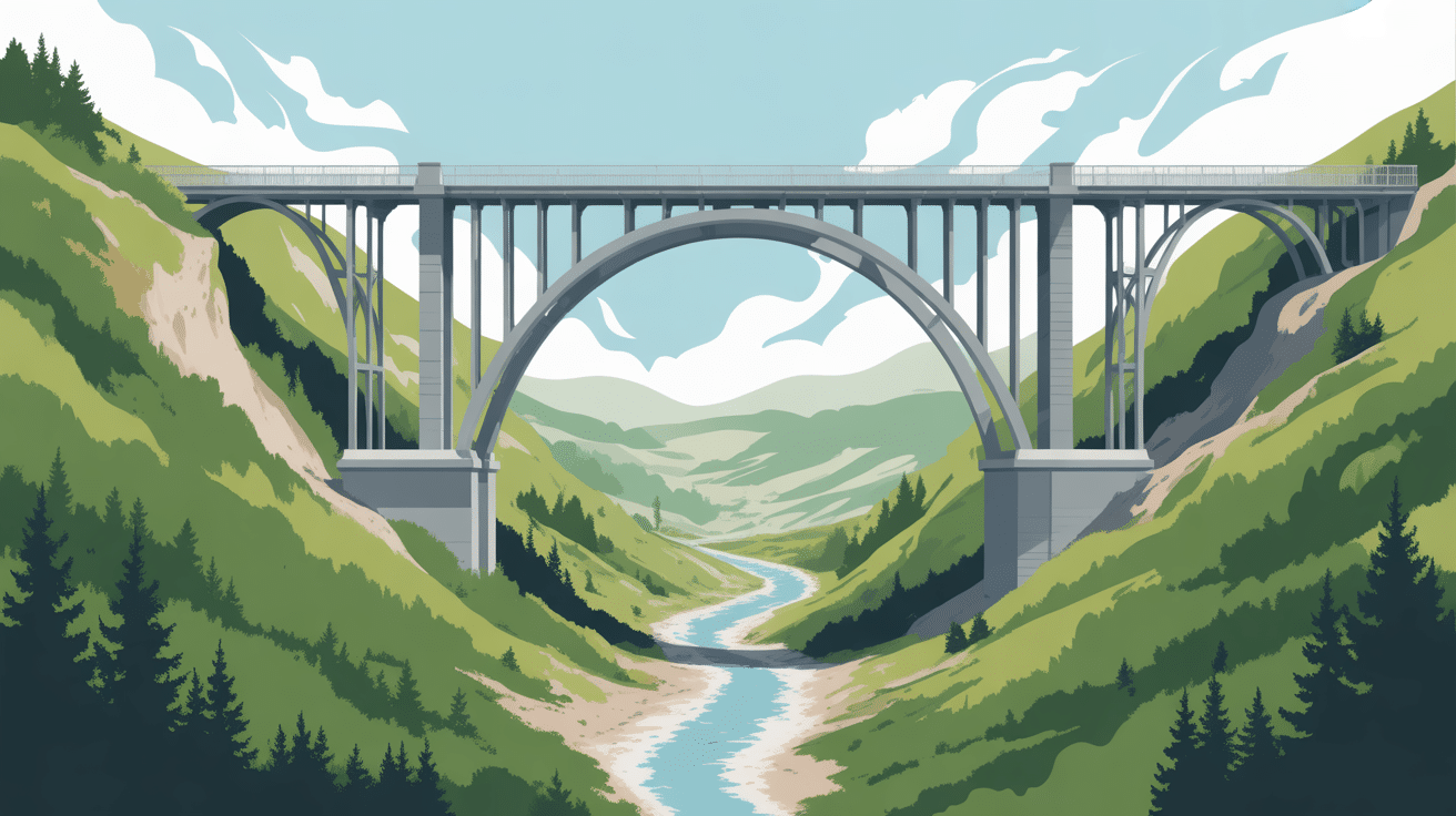 viaduc de la souleuvre sur vallée verdoyante