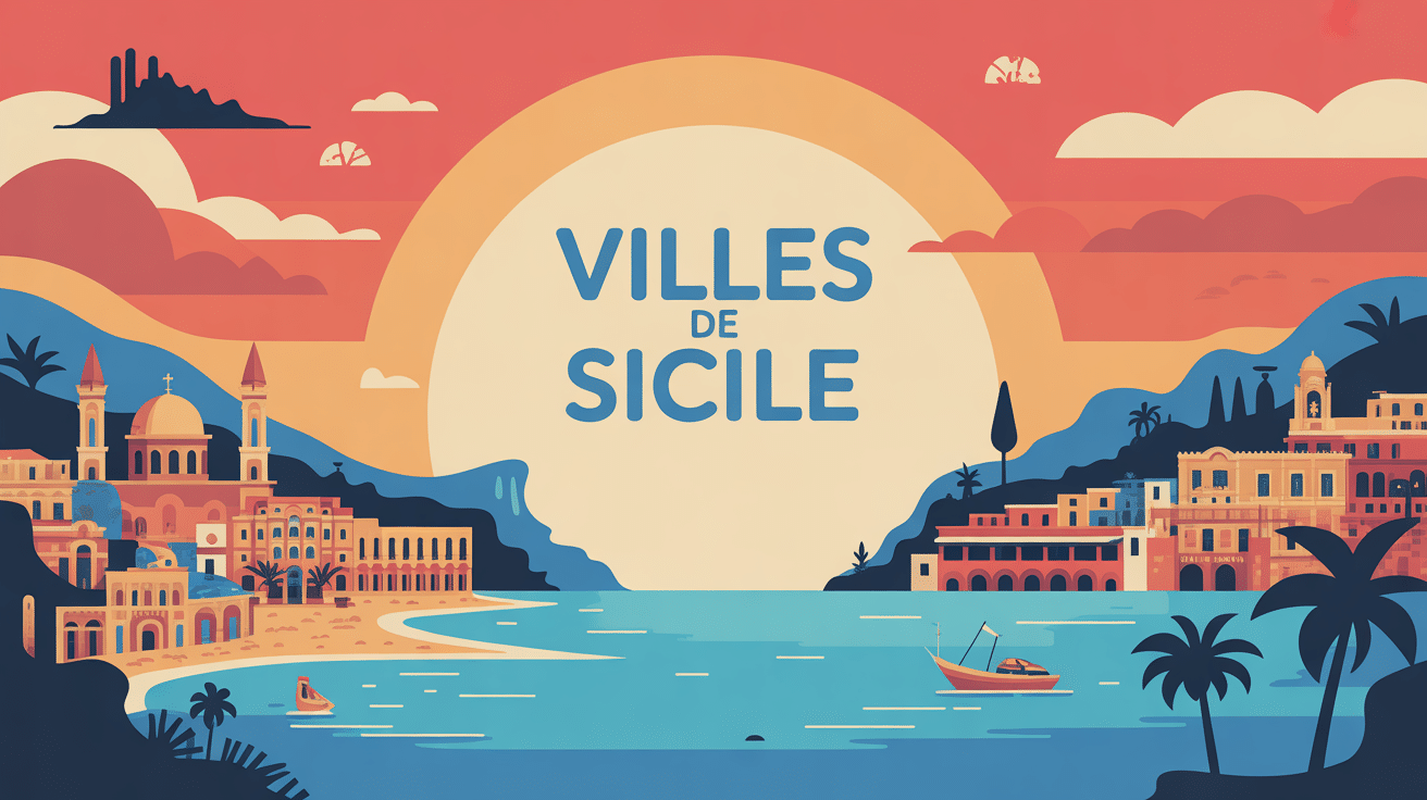 illustration moderne ville sicile