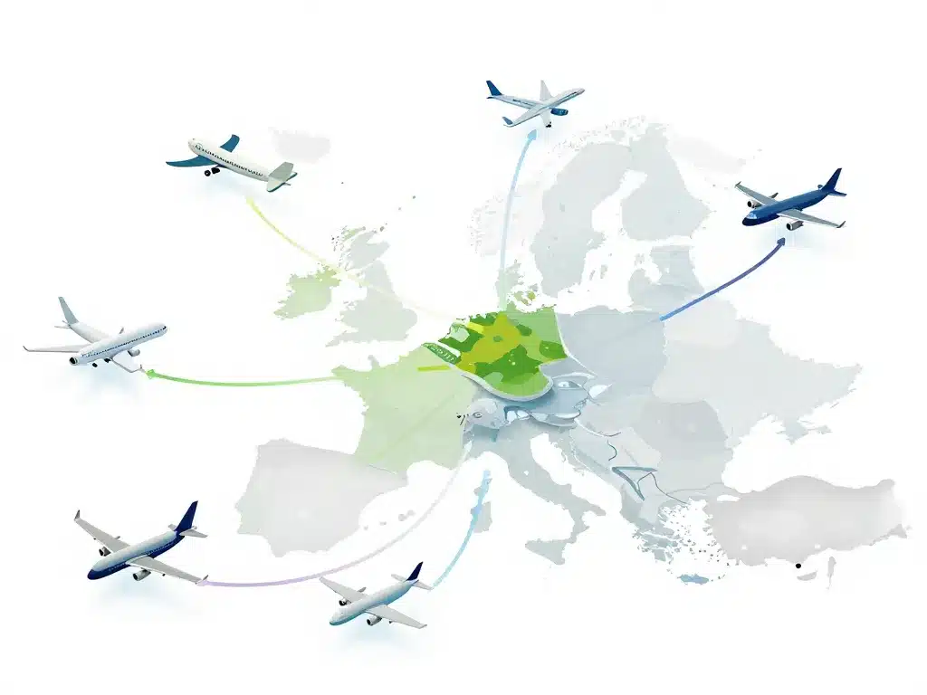 vol santorin routes aériennes europe