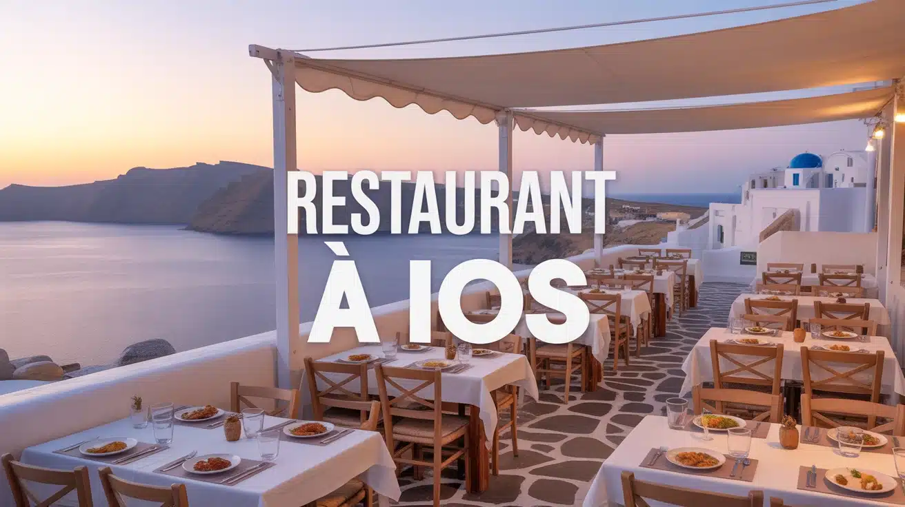 illustration restaurant à Ios ambiance conviviale