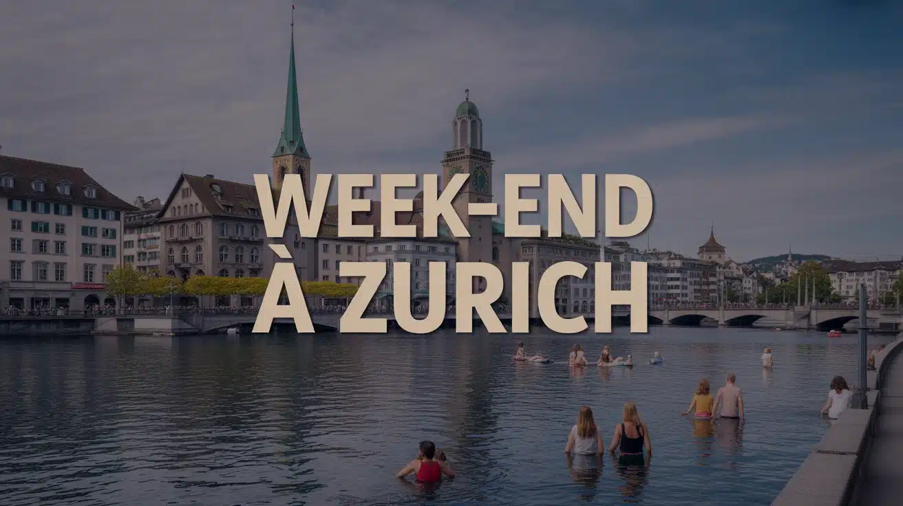 Illustration week end à Zurich avec vieille ville lac et Zurich West