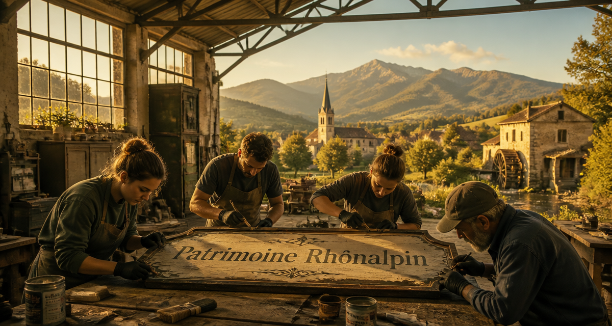 Bénévoles restaurent patrimoine rhonalpin dans halle industrielle