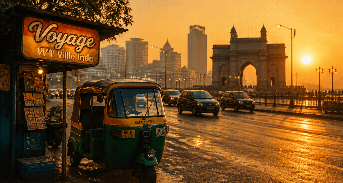 ville inde rickshaw Mumbai Gateway of India