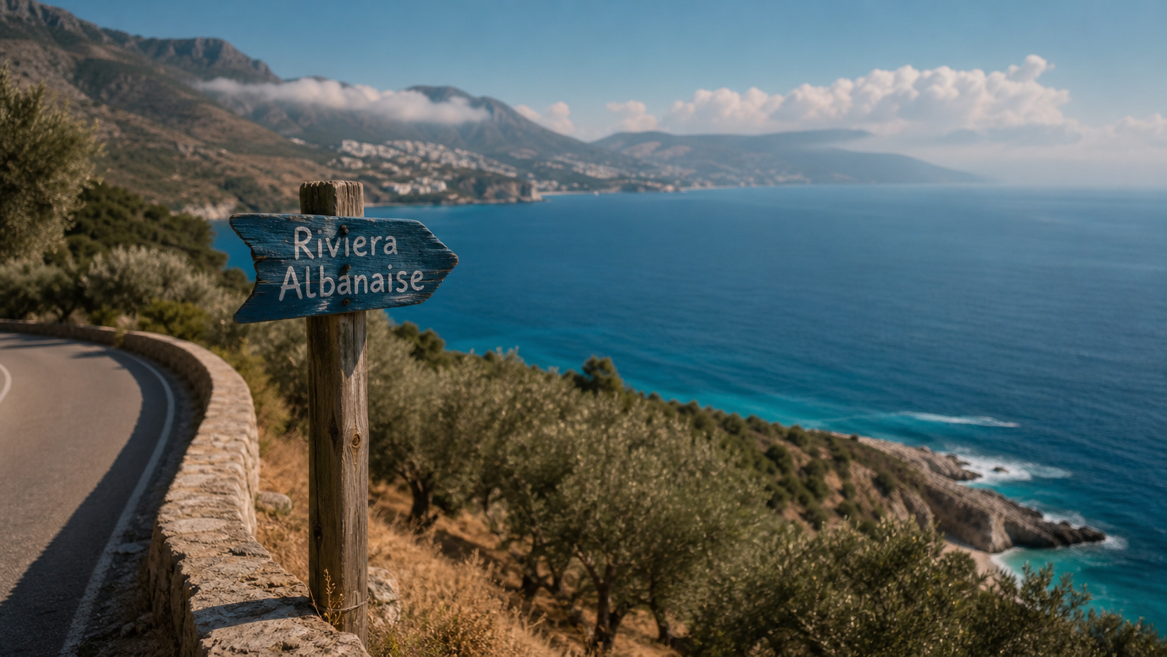 Où aller en Albanie : vue mer Ionienne depuis la route SH8