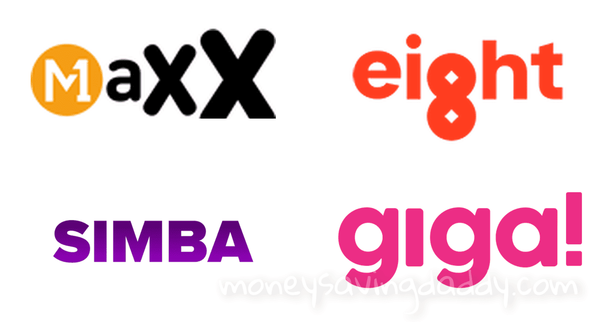 MaxX Eight Simba Giga logo representing entertainment and gaming brands.