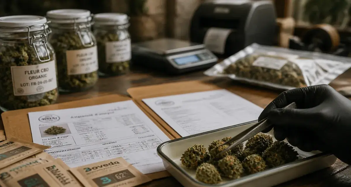 kilogramme cbd : fleurs CBD en bocaux avec analyses laboratoire et facture