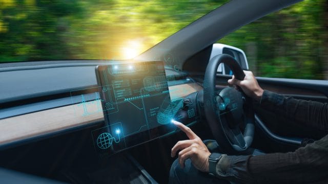 Electric car energy-saving security power charging system, multi-gesture interactive touch finger of driver concept, and smart car dashboard HUD screen display system selection