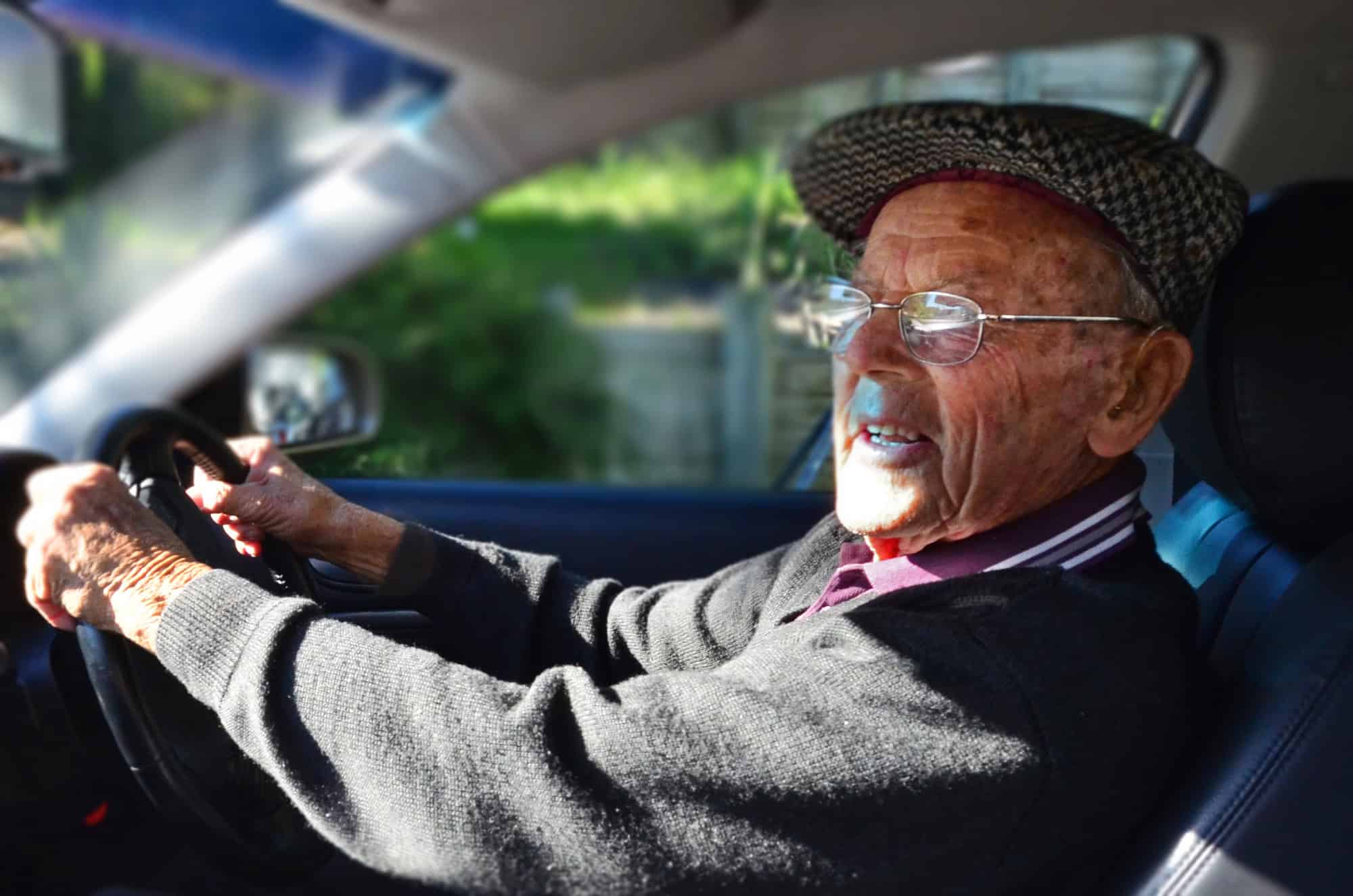 Elderly man driving