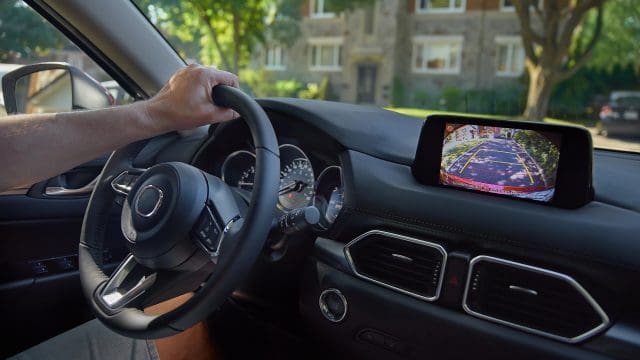 Rear View Monitor for car reverse system. Rear area image showing to driver by video camera at rear area to help for parking and prevent accident.