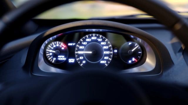 The car pics up speed, the load on the engine, tachometer, dashboard