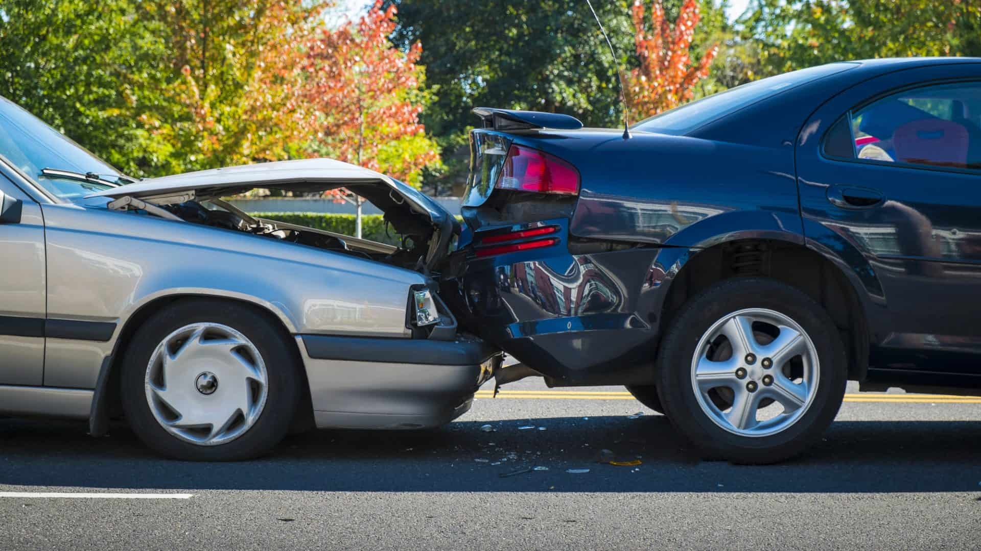 Auto accident involving two cars
