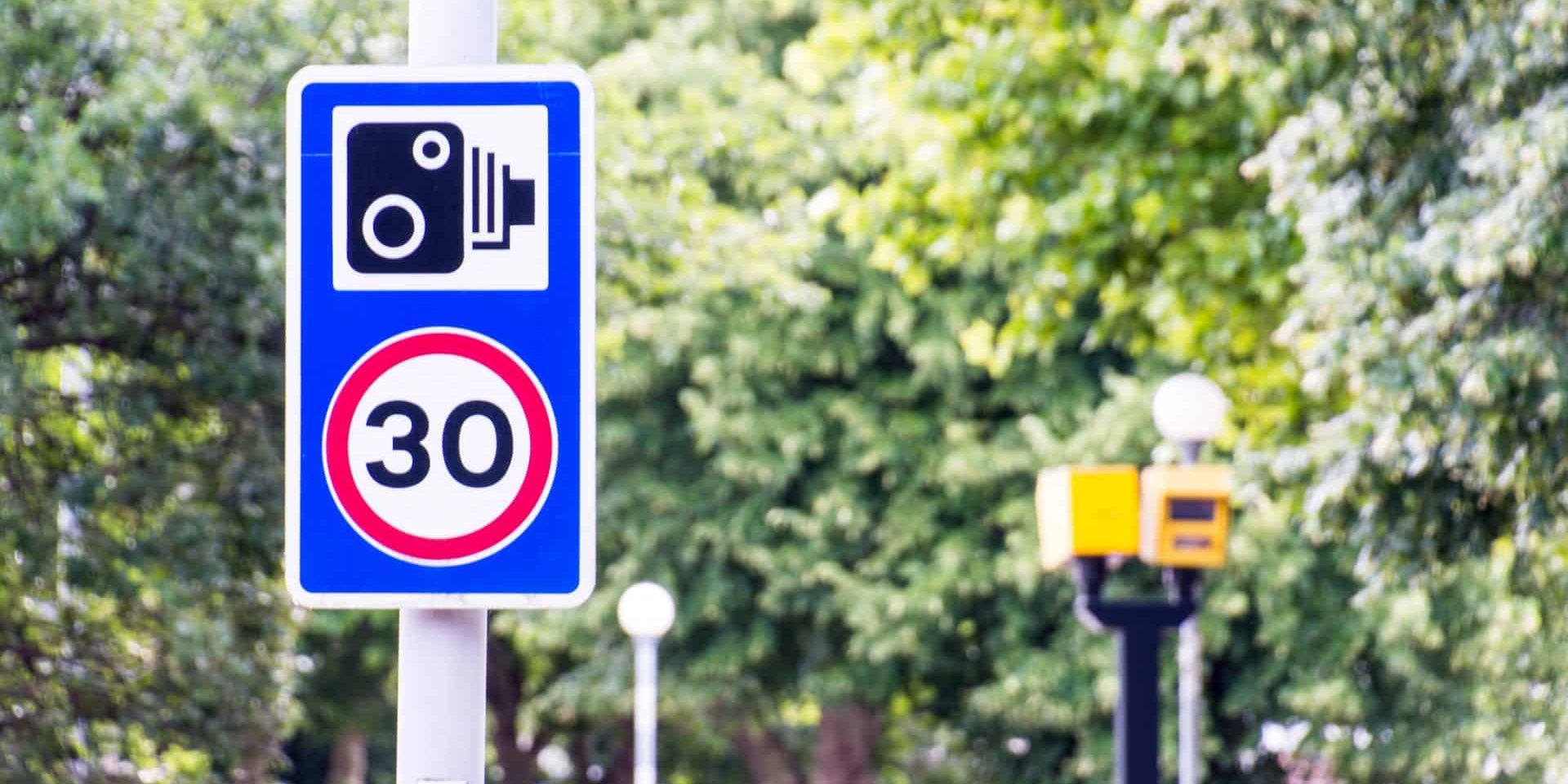 Speed camera notice for 30mph