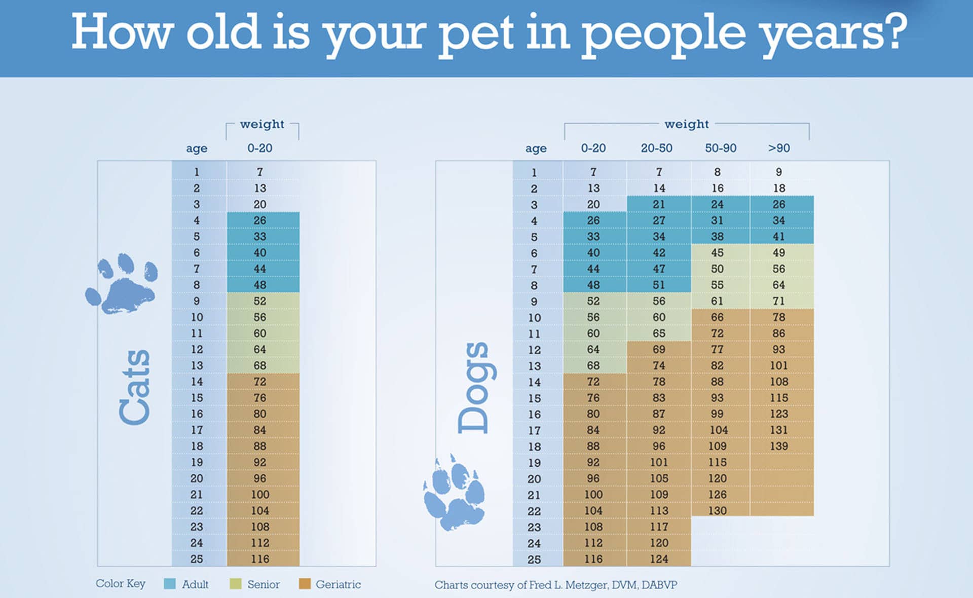Agechart for vet clinic laboratory use