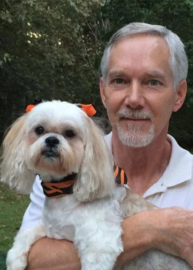 veterinarian with dog