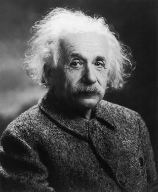 A black and white photo depicting Albert Einstein, showcasing health and wellness.