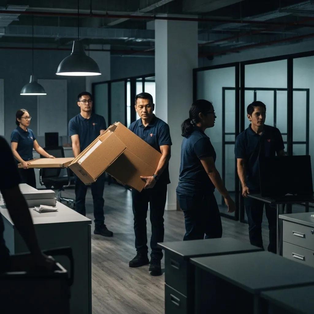 Commercial movers working during off-hours to minimize business downtime