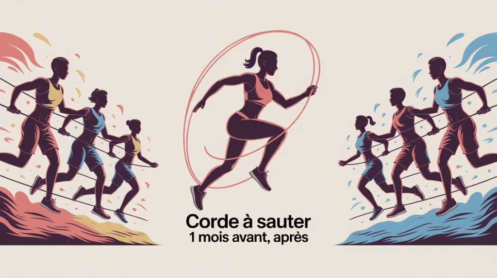 1 mois corde à sauter avant/après avant après silhouette