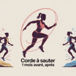 1 mois corde à sauter avant/après avant après silhouette