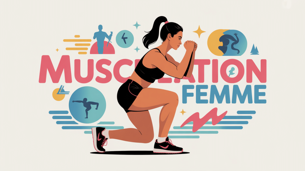 musculation femme exercice illustration vectorielle moderne