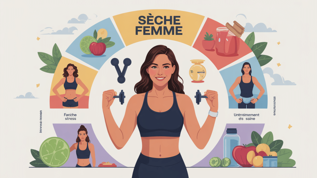 programme pour secher femme illustration parcours equilibre