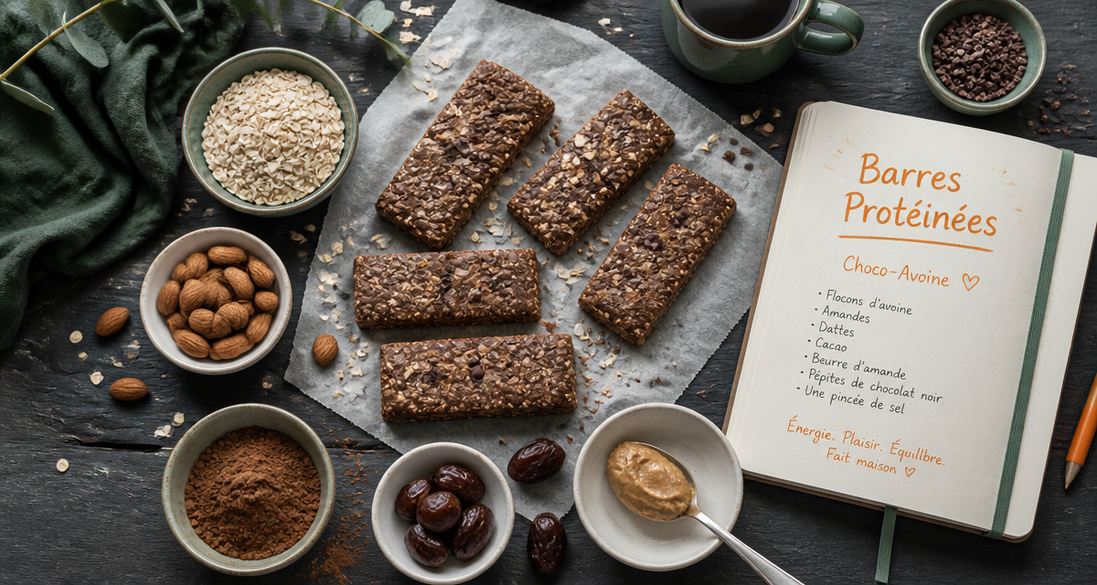 barres de cereales proteinees choco avoine sur table