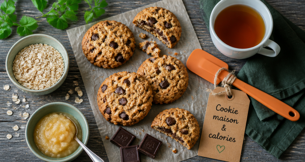 Cookies maison calorie avec chocolat et ingrédients sains