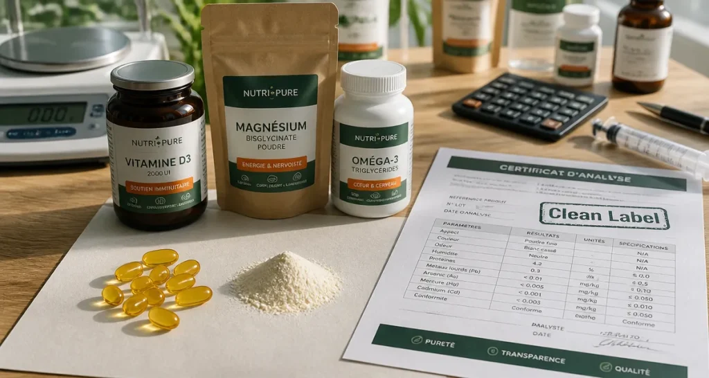 Pure AM Nutrition avis : Clean Label et certificat d’analyse