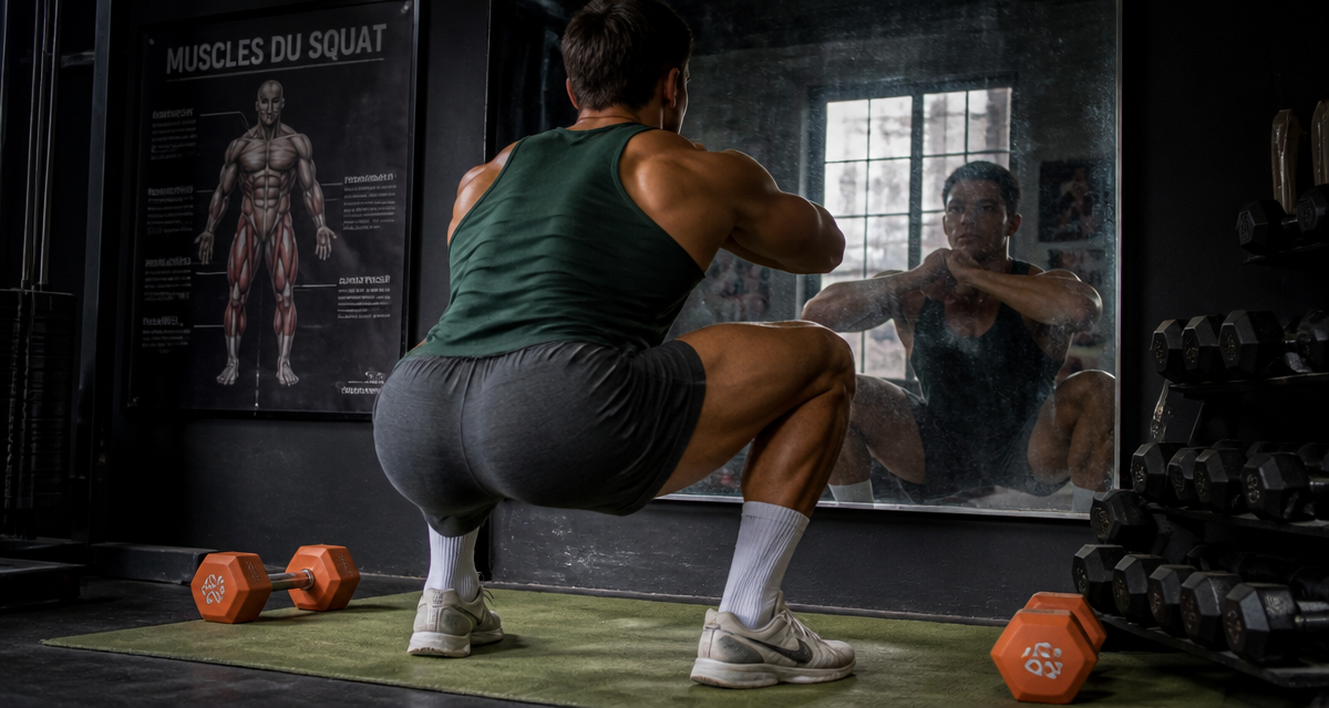 quel muscle travaille les squat athlète en action