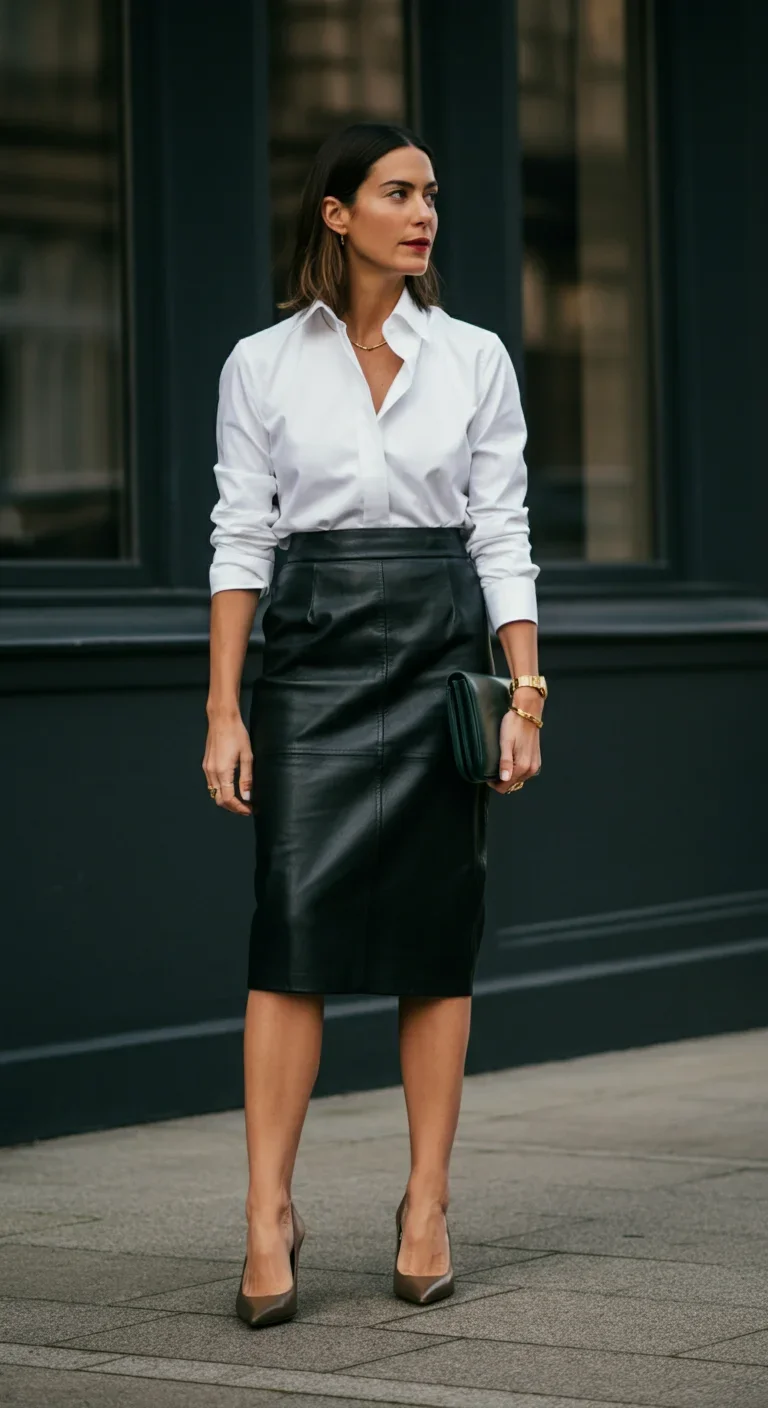 15 Leather Skirt Outfit Ideas for Edgy Sophistication