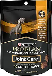 Purina Pro Plan Joint Care soft chews — a vet-approved dog treat designed to support joint mobility and healthy cartilage. One of the best healthy dog treats for small and medium breeds needing daily joint support.